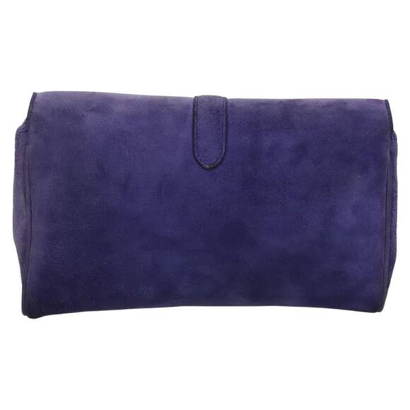 CELINE Chain Shoulder Bag Suede Purple - Picture 3 of 13